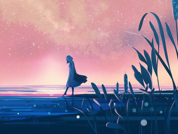 Pisces-手绘插画-假如我沉入了海底…