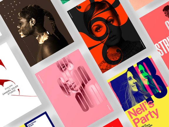 色彩强烈的极简风格海报排版设计